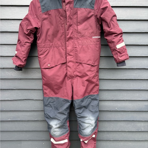 Kids One Piece Bodysuit - Burgundy and Gray - Picture 1 of 3